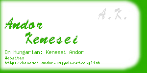 andor kenesei business card